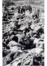 遭日軍瘋狂屠殺的我軍民同胞屍橫遍野。（圖片提供／中國國民黨黨史館）之照片
