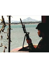 保衛金門攸關臺海安全。圖為今日國軍衛哨。之照片