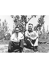 蔣經國總統（左）在軍事上非常倚重郝柏村先生（右）。之照片