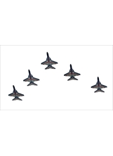 空軍勇鷹高教機，採五機大雁隊形，通過主席臺前方，向總統致敬。（圖／林建榮）之照片